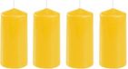 Home basics Bougie pilier Or jaune 4 pièces 10 x 5 cm