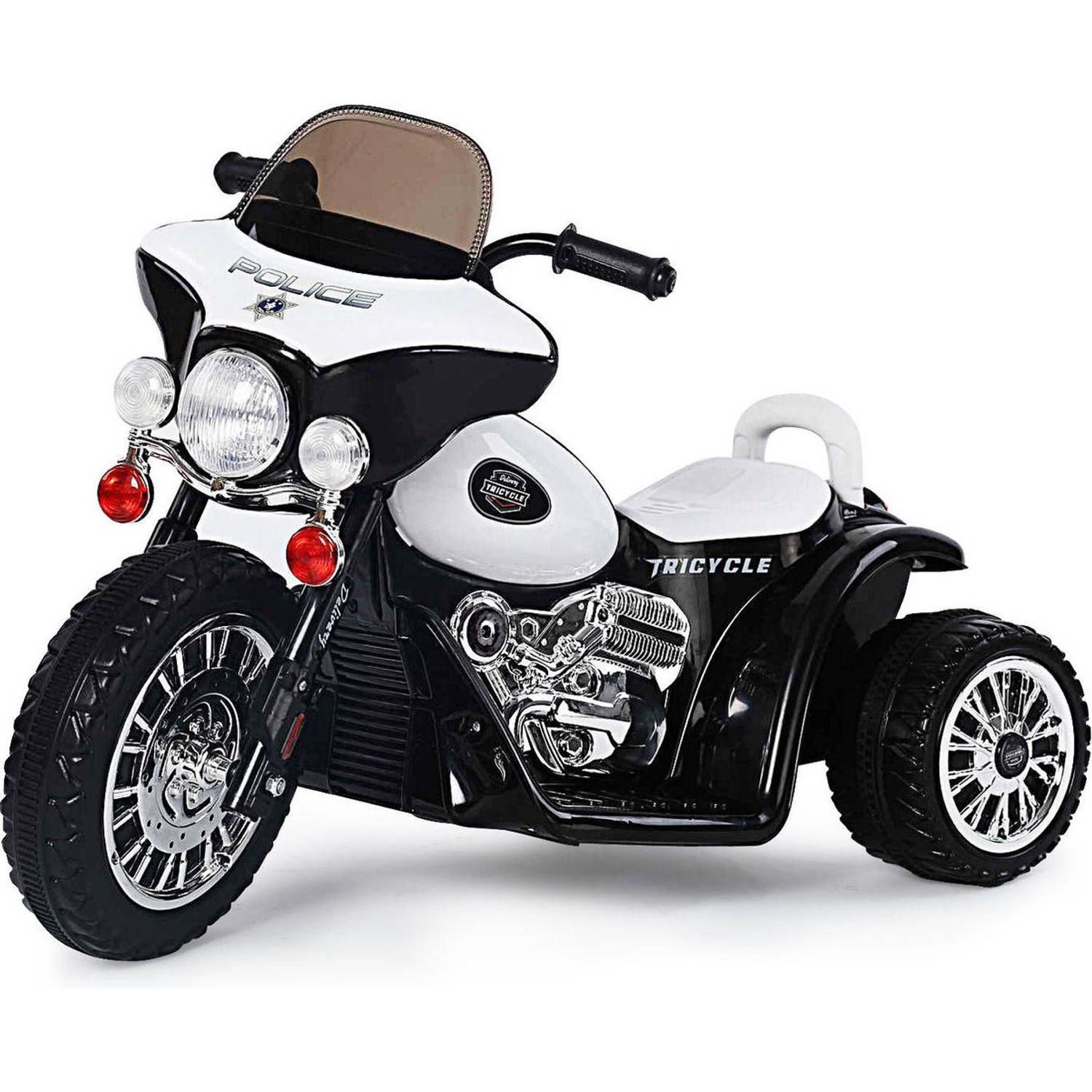 Lean Toys Elektrische Politie Chopper / Trike - Zwart