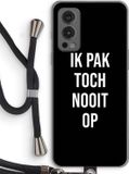 Case Company® - OnePlus Nord 2 5G Hoesje met Koord - Ik pak nooit op - Zwart