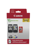 Canon PG-510 + CL-511 Ink Cartridge - Black, Cyan, Magenta, Yellow - 2 Pack