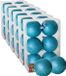 Gerimport Boules de Noël 36x bleu glacé - plastique paillettes - D4 cm