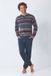 Hajo Klima-light heren pyjama marine/rood