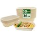 Ruibamboo Boîte bento jetable en fibre de bambou 1,06 L - 50 pièces