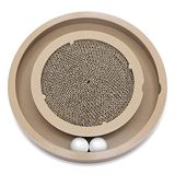 Best Pet Supplies Scratch and Spin Cat Scratcher Pad met interactieve draaiende ballen voor actief spelen, natuurlijk gerecycled golfkarton, ondersteunt het gedrag van huisdieren, verlicht stress