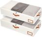 Sac de rangement pour lit - Commode pliable - 2 pièces - Beige - 80x40x15cm