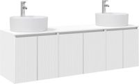 vidaXL Badkamerkastenset 3 st Wit 161,5 x 44,5 x 82 cm Bewerkt hout
