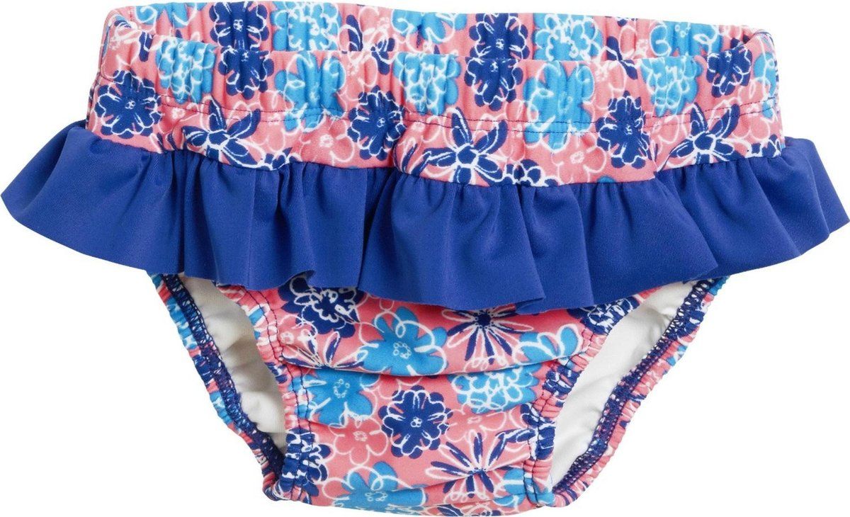 Playshoes UV wasbare Zwemluier Kinderen Bloemen Ruches - Roze - Maat 62/68
