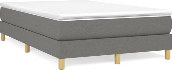 vidaXL Boxspring met matras stof donkergrijs 120x200 cm