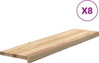 vidaXL Traptreden 8 stuks onbehandeld 100 x 30 x 2 cm massief eiken