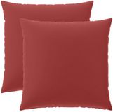 vidaXL - Kussensloop - 2 stuks - Heerlen - Wijnrood - 60 x 60 cm - Polyester