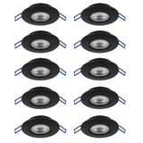 EGLO 8-delige set LED inbouwspots Zujar, draaibare plafondspots | plafondlampen van zwart kunststof, spots warmwit, Ø 9 cm