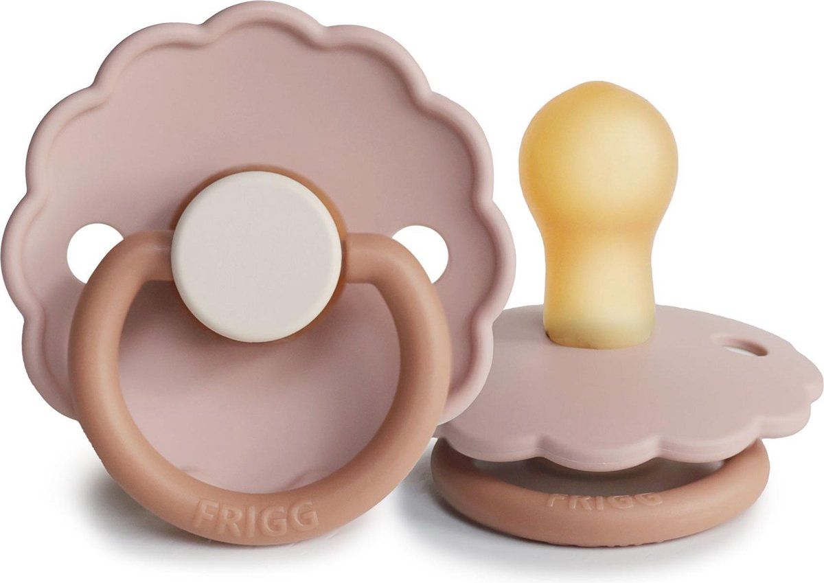FRIGG Fopspeen Daisy Natuurrubber - Biscuit - Maat 2 - 6-18 maanden