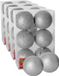 Gerimport Boules de Noël 24x - argent - paillettes en plastique - 4 cm