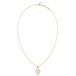 GUESS halsketting Love Bites 17-21" Pearly Heart Lock Necklace Yellow Gold goudkleurig