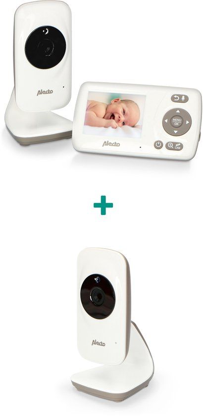 Alecto Babyfoon Bundel - Babyfoon met 2 Camera's en Temperatuurweergave - DVM-71 + DVM-71C - Wit