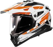 LS2 MX702 Pioneer II Namib Adventure Helm - Wit/Oranje