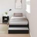 Maison Exclusive - Lit cadre avec rangement Chêne Noir 100 cm Bois d'ingénierie