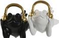 Home ESPRIT Decoratieve figuren (2 stuks) - Zwart, Polyresin, 25 x 13 x 15 cm
