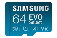Samsung EVO Select (2024) microSD-kaart + SD-adapter, 64GB, geheugenkaart voor smartphone en tablet, UHS-I U3, Full HD, 160 MB/s lezen, MB-ME64SA/EU