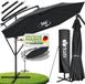 Tillvex Parasol Ø 350 cm Antraciet Parasol déporté Rond Polyester Aluminium Imperméable