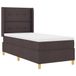 VidaXL Boxspringbed met matras en LED-verlichting, donkerbruin, 180x200 cm, stof