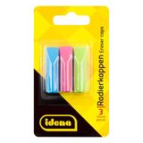 Idena 522227 - Gumdoppen, set van 3, voor standaard potloden, geassorteerde kleuren