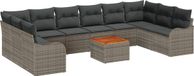 vidaXL Tuinbank Set Grijs Polyrattan
