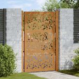 vidaXL Poort met bladontwerp 100x150 cm weervast staal