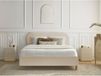 CASSIOPEE Lit tissu velours avec lattes massives 160x200