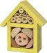Decoris Klein geel vlinderhuis/bijenhuis/wespenhotel voor insecten 11 cm