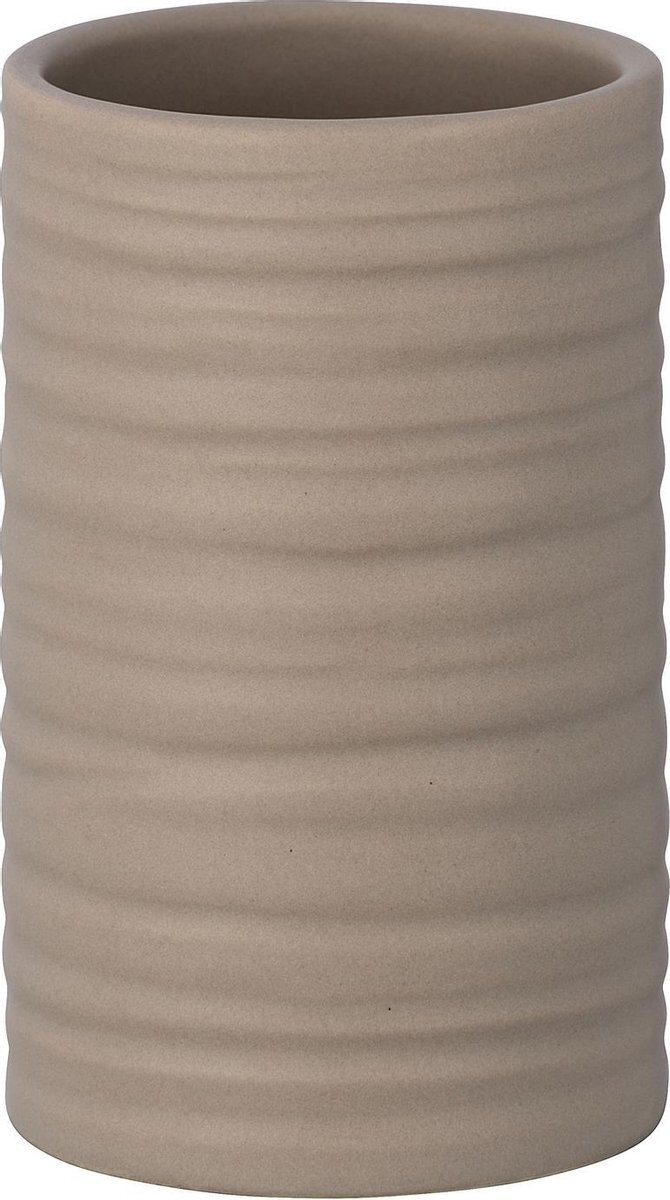 WENKO Badkamerbeker Mila 6,5 X 10 Cm Keramiek Beige beige