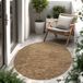 Paco Home Vloerkleed Rond 200 cm Bruin Polypropyleen