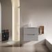 Saniclass Prime Balance Badkamermeubelset - 60x55x45cm - 1 rechthoekige keramische wasbak wit - 1 kraangat - 2 lades - mat greige (grijs)