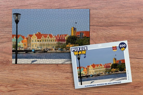 MuchoWow Puzzel Kleurrijke huizen bij Willemstad - Legpuzzel - Puzzel 500 stukjes