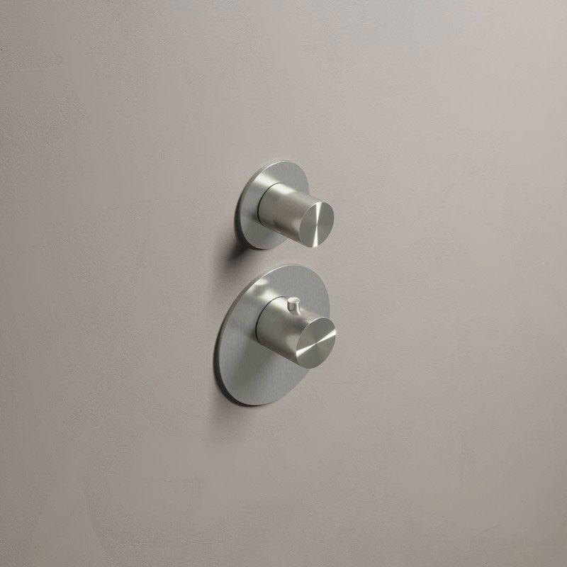 Hotbath Archie Douchekraan High Flow Thermostatisch Rond Geborsteld RVS 2 Greeps - ARHF011IX