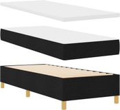 vidaXL Boxspringbed met kussens en hoofdbord, zwart, 200 x 80 cm, stof