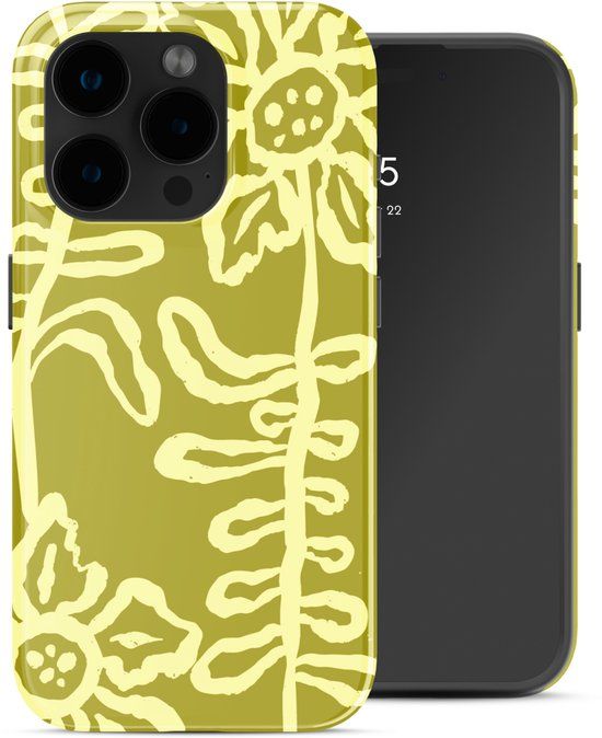 Selencia Hoesje - Geschikt voor Apple iPhone 15 Pro - Backcover geschikt voor MagSafe - Chalky Bloom