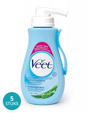 Veet Ontharingscreme Pomp Gevoelige Huid *bestekoop Voordeelverpakking 5x400ml