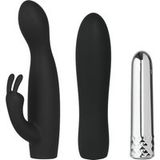 Ensemble Sinful Double Trouble Vibromasseur Bullet et Rabbit - Noir