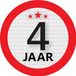 Bellatio Decorations 4 jaar leeftijd sticker - rond - Dia 9 cm - verjaardag