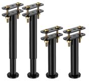 Merkloos Set van 4 Verstelbare Meubelpoten 25-42cm Zwart Metaal