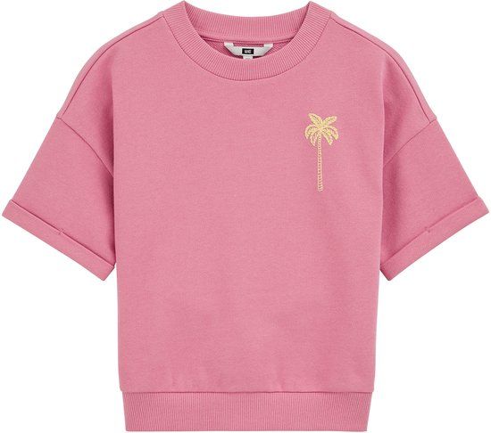 WE Fashion Meisjes sweater met opdruk - Roze - Maat 98/104