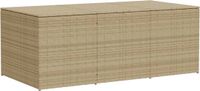 vidaXL Tuinbox 984 L Poly Rattan Gemengd Beige