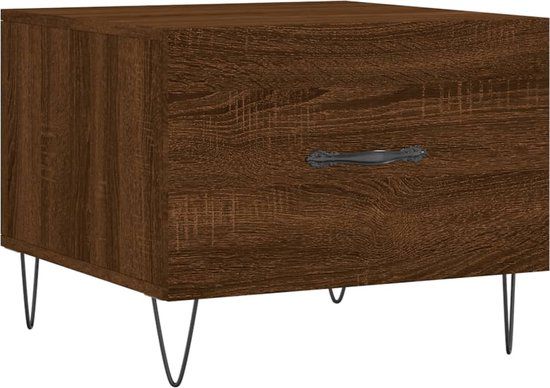 vidaXL Salontafel 50x50x40 cm bewerkt hout bruin eikenkleur