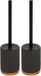 5Five Brosse WC/toilet avec support polyrésine/pierre noir 40 cm - Set 2x pièces