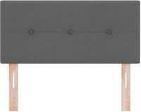 vidaXL - Hoogte - verstelbaar - hoofdbord - Donkergrijs - 90 - cm - Stof