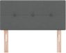 vidaXL - Hoogte - verstelbaar - hoofdbord - Donkergrijs - 90 - cm - Stof