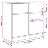 VidaXL Dressoir met lade, Sonoma-eikenhout, 80x34x76 cm, houtvezel
