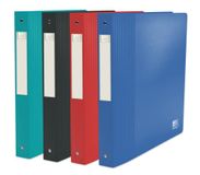 OXFORD 10 stuks School Life Recyc+ A4XL rugbreedte 40 mm 4 ronde ringen omslag van polypropyleen gerecycled verschillende kleuren