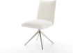 DELIFE Chaise de salle à manger Lelio-Flex piètement croisé acier inoxydable bouclé beige doux